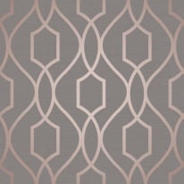 Fine Decor Apex Trellis Copper/Charcoal Metallic Wallpaper - FD41998