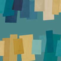 Ohpopsi Fragments Offset Blocks Sapphire Mix Wallpaper - FRA50157W