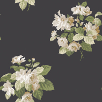 Galerie Classic Bouquet Black/Green Wallpaper - G78495