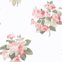 Galerie Classic Bouquet White/Sage Green Wallpaper - G78499