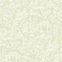 Galerie Garden Toile Green Wallpaper - G78509