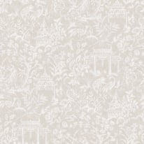 Galerie Garden Toile Taupe Wallpaper - G78512