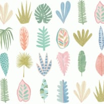 Ohpopsi Glasshouse Leaf Boogie Pastel Wallpaper - GHS50101W