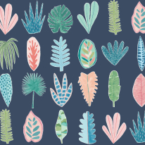 Ohpopsi Glasshouse Leaf Boogie Ink Twist Wallpaper - GHS50102W