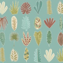 Ohpopsi Glasshouse Leaf Boogie Seafoam Wallpaper - GHS50104W
