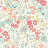 Ohpopsi Glasshouse Flora Coral/Sky Wallpaper - GHS50118W