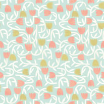 Ohpopsi Glasshouse Tiny Tulip Duckegg Mix Wallpaper - GHS50134W