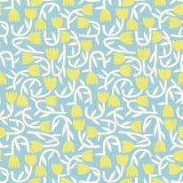Ohpopsi Glasshouse Tiny Tulip Lime/Sky Wallpaper - GHS50135W