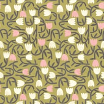 Ohpopsi Glasshouse Tiny Tulip Olive Mix Wallpaper - GHS50139W