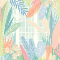 Ohpopsi Glasshouse Coral/Mint Wallpaper - GHS50150W