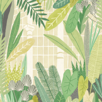 Ohpopsi Glasshouse Sage/Chartreuse Wallpaper - GHS50154W