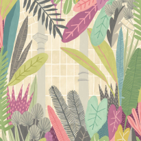 Ohpopsi Glasshouse Heather/Olive Wallpaper - GHS50155W