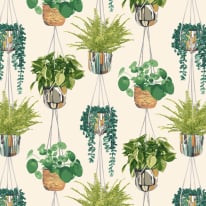 Ohpopsi Houseplant Sage/Cider Wallpaper - GRA50111W
