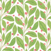 Ohpopsi Berry Dot Leaves Pear/Peach Wallpaper - GRA50135W