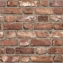 Grandeco Vintage House Brick Red Wallpaper - A28901