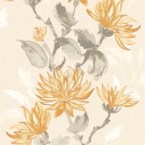 Ohpopsi Kiku Watercolour Flowers Parchment Wallpaper - HAN50127W
