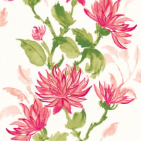 Ohpopsi Kiku Watercolour Flowers Cerise Wallpaper - HAN50130W