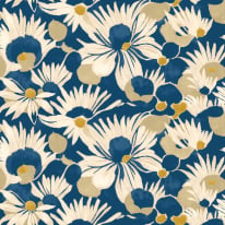Ohpopsi Suiren Waterlily Indigo Wallpaper - HAN50145W