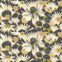 Ohpopsi Suiren Waterlily Ebony Wallpaper - HAN50146W