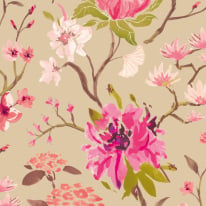 Ohpopsi Saku Japanese Flowers Tea/Rose Wallpaper - HAN50149W