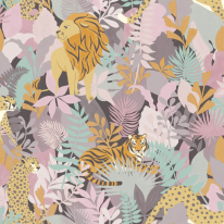 Holden Decor Animal Kingdom Pink Multi Wallpaper - 13070