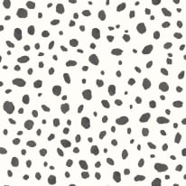 Holden Decor Dalmatian Spot Print Black/White Wallpaper - 12940