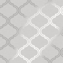 Holden Decor Geometric Grey/Silver Metallic Wallpaper - 12750