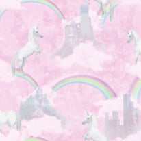 Holden Decor I Believe in Unicorns Pink Glitter Wallpaper - 12480