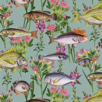 Holden Decor Lagoon Fish Teal/Multi Wallpaper - 12171