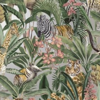 Holden Decor Safari Animal Fusion Grey/Silver Wallpaper - 13014