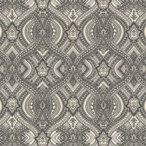 Hoopla Walls Elegance Ogee Damask Black Wallpaper - HWA1035W