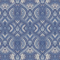 Hoopla Walls Elegance Ogee Damask Navy Blue Wallpaper - HWA1036W