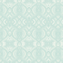 Hoopla Walls Elegance Ogee Damask Duck Egg Blue Wallpaper - HWA1037W
