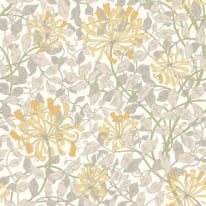 Hoopla Walls Honeysuckle Leaf Trail Warm Grey Wallpaper - HWA1079W
