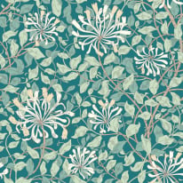 Hoopla Walls Honeysuckle Leaf Trail Dark Jade Wallpaper - HWA1082W