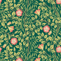 Hoopla Walls Rosehip Trail Forest Green Wallpaper - HWA1096W