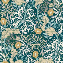 Hoopla Walls Seaweed Garden Petrol Blue Wallpaper - HWA1112W