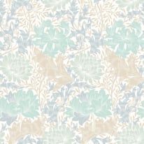Hoopla Walls Chrysanthemum Duckegg Blue Wallpaper - HWA1119W