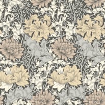 Hoopla Walls Chrysanthemum Graphite Mix Wallpaper - HWA1121W