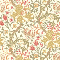 Hoopla Walls Lily Ogee Olive Green Wallpaper - HWA1130W