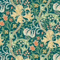 Hoopla Walls Lily Ogee Emerald Green Wallpaper - HWA1132W
