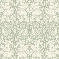 Hoopla Walls Forest Rabbit Sage Green Wallpaper - HWA1141W