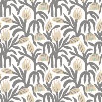 Hoopla Walls Chunky Flower Charcoal Wallpaper - HWA1150W
