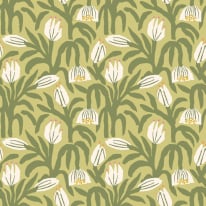 Hoopla Walls Chunky Flower Olive Green Wallpaper - HWA1153W