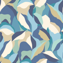 Hoopla Walls Leafy Patchwork Indigo Mix Wallpaper - HWA1156W