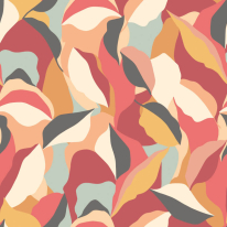 Hoopla Walls Leafy Patchwork Spice Mix Wallpaper - HWA1157W