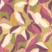 Hoopla Walls Leafy Patchwork Plum/Olive Wallpaper - HWA1158W