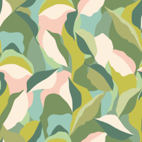 Hoopla Walls Leafy Patchwork Forest Green Wallpaper - HWA1159W