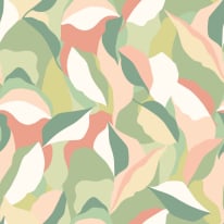 Hoopla Walls Leafy Patchwork Olive/Blush Wallpaper - HWA1160W