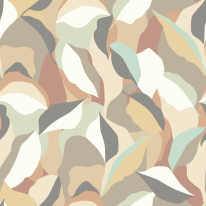 Hoopla Walls Leafy Patchwork Caramel/Mint Wallpaper - HWA1161W